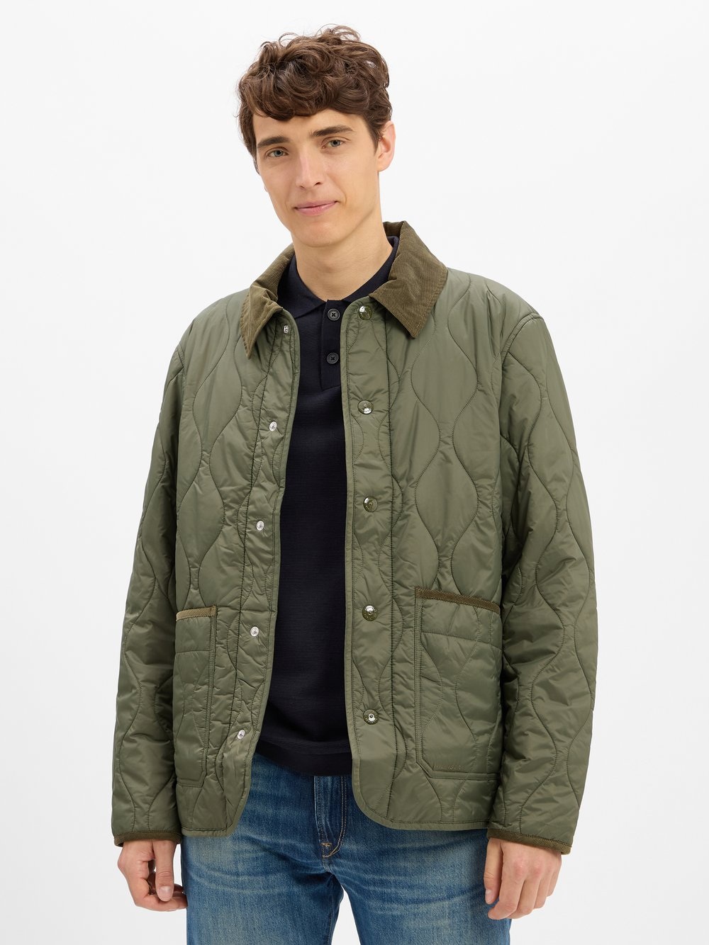 Tommy Hilfiger Pikowana kurtka męska Mężczyźni Sztuczne włókno zielony, XL