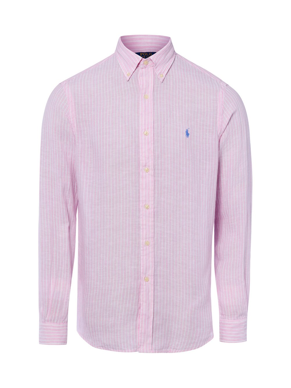 Polo Ralph Lauren Męska koszula lniana - Custom Fit Mężczyźni Modern Fit len różowy, M