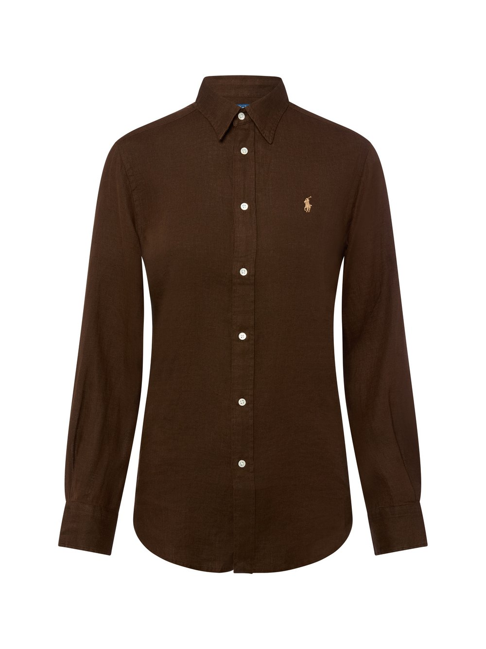 Polo Ralph Lauren Lniana bluzka damska Kobiety len brązowy, M