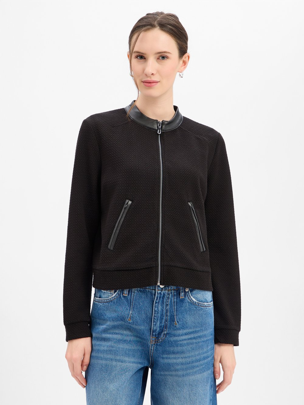 More & More Damska bluza dresowa Kobiety Sztuczne włókno czarny, 34