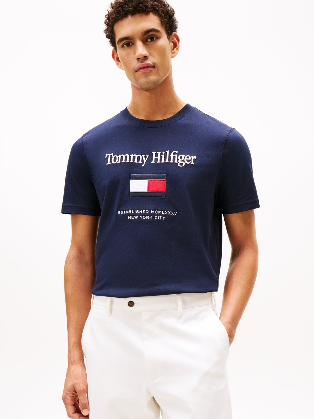 Tommy Hilfiger Koszulka męska Mężczyźni Bawełna niebieski, XXL