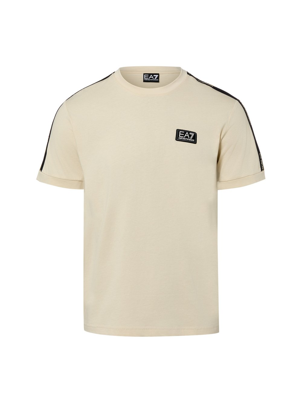 EA7 Emporio Armani Koszulka męska Mężczyźni Bawełna beżowy jednolity, XL