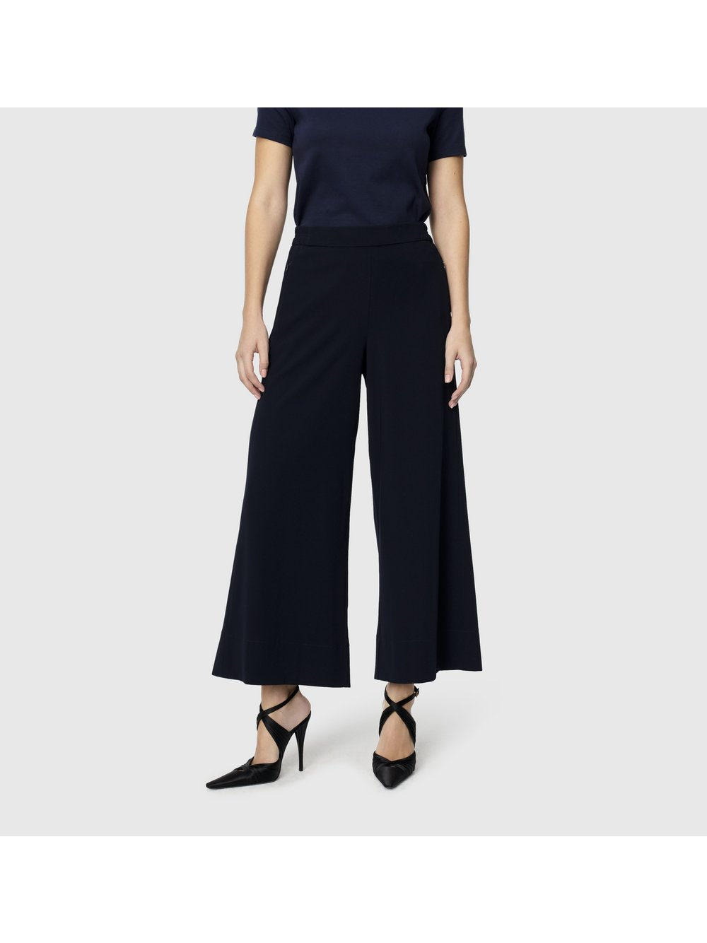 MAC Spodnie culottes - Coralie Kobiety Sztuczne włókno niebieski, 38
