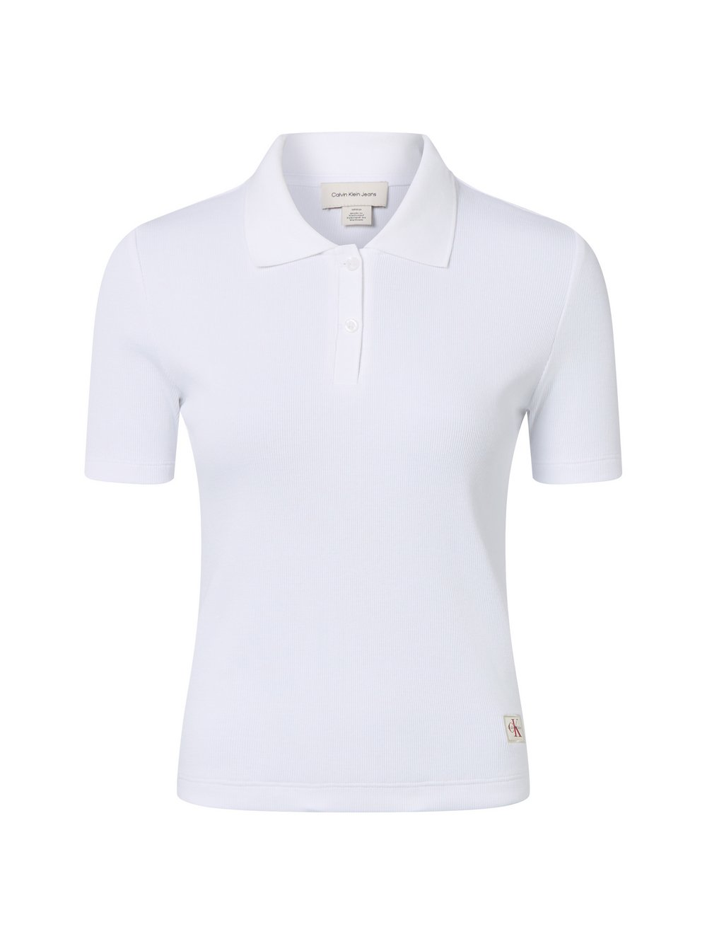 Calvin Klein Jeans Damska koszulka polo Kobiety Bawełna biały, S