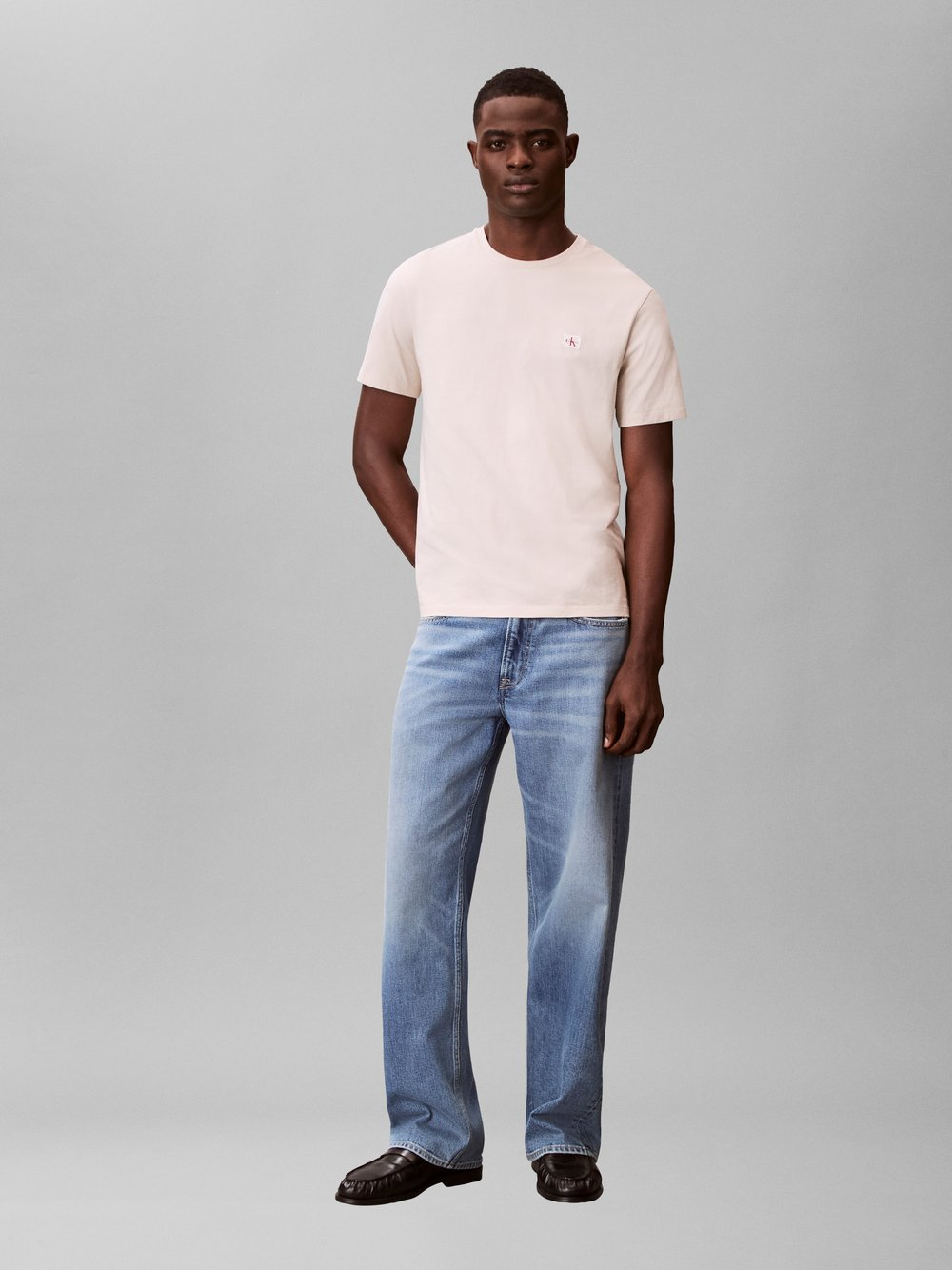 Calvin Klein Jeans Koszulka męska Mężczyźni Bawełna beżowy, S