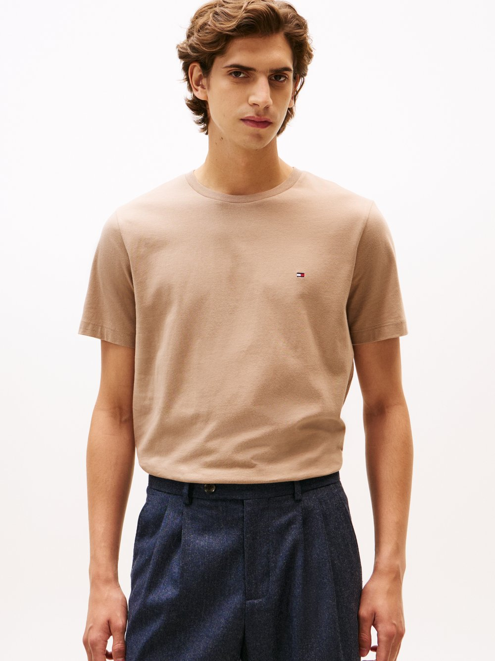 Tommy Hilfiger Koszulka męska Mężczyźni Bawełna brązowy, XXL