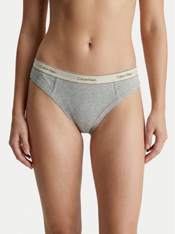 Calvin Klein Stringi LV00QF8771 Szary