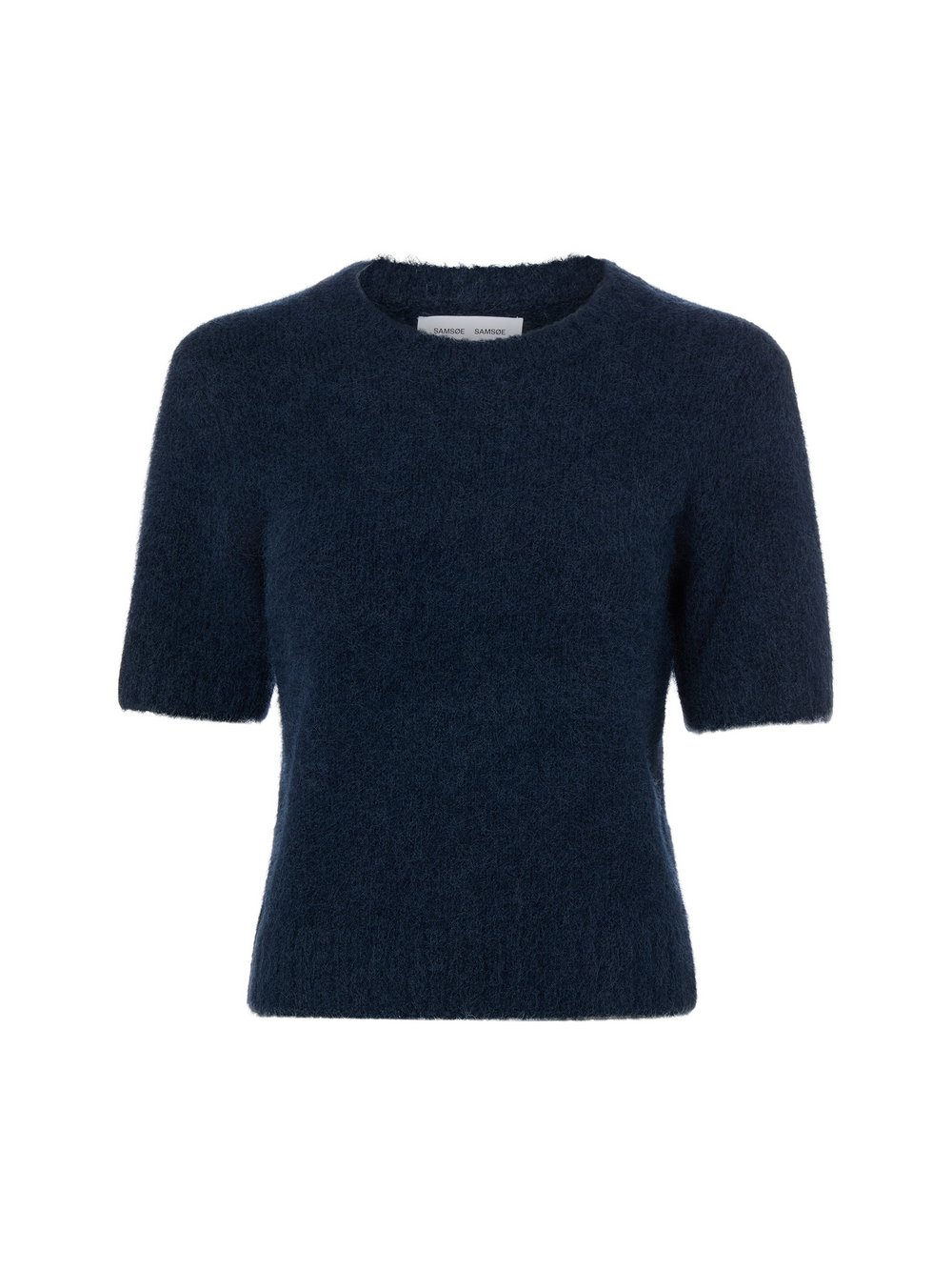 Samsøe Samsøe Damski sweter z krótkim rękawem wykonany z wełny alpaki - Sajeanne Kobiety niebieski, XS