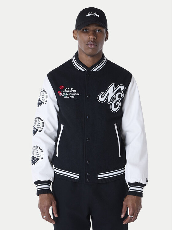 New Era Kurtka bomber Essential Black Varsity 60596264 Czarny Regular Fit