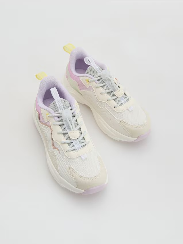 Reserved - Sneakersy z łączonych materiałów - wielobarwny