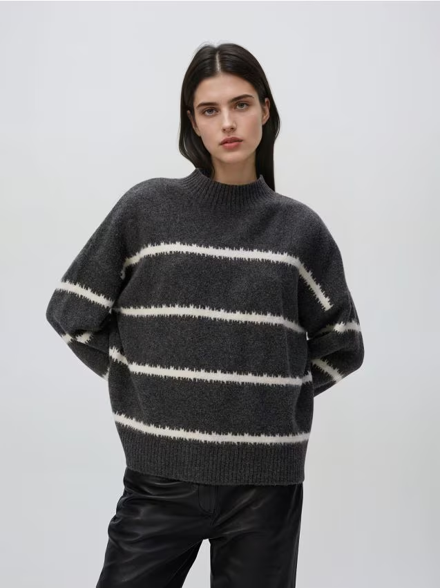 Reserved - Sweter w paski - szary