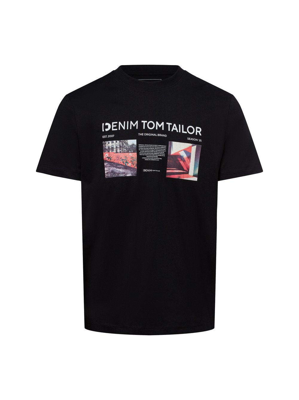 Tom Tailor Denim Koszulka męska Mężczyźni Bawełna czarny, S