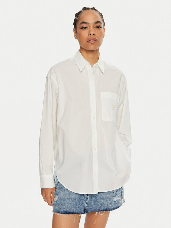 Calvin Klein Jeans Koszula J20J224436 Biały Relaxed Fit