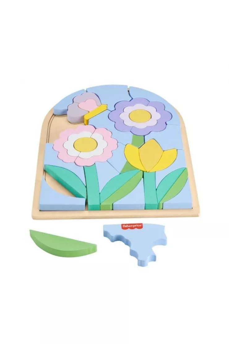 Fisher-Price. Drewniane puzzle kwiaty