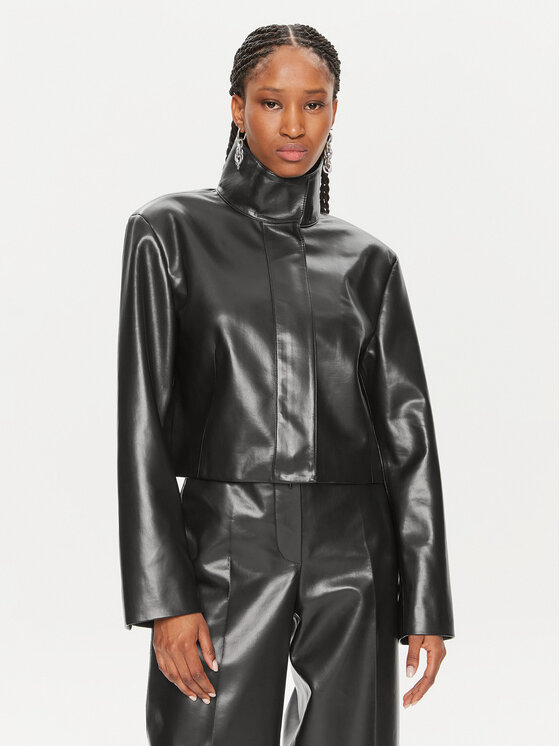 Calvin Klein Kurtka skórzana K20K207975 Czarny Regular Fit