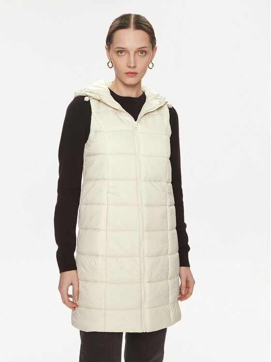 JDY Bezrękawnik Zulu Spring 15311856 Écru Regular Fit