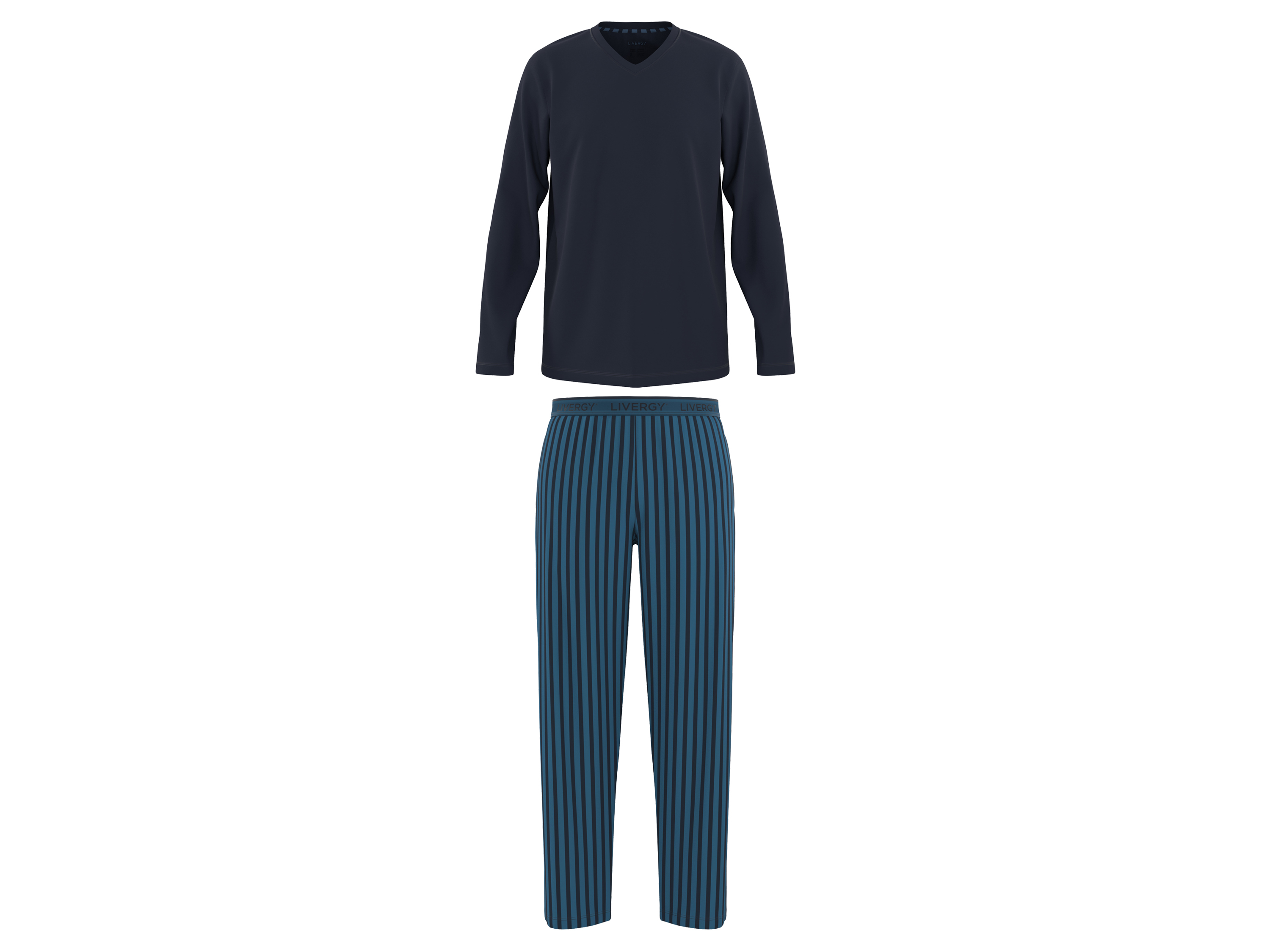 LIVERGY® Piżama męska z bawełny (Granatowy, L (52/54)) miniaturka