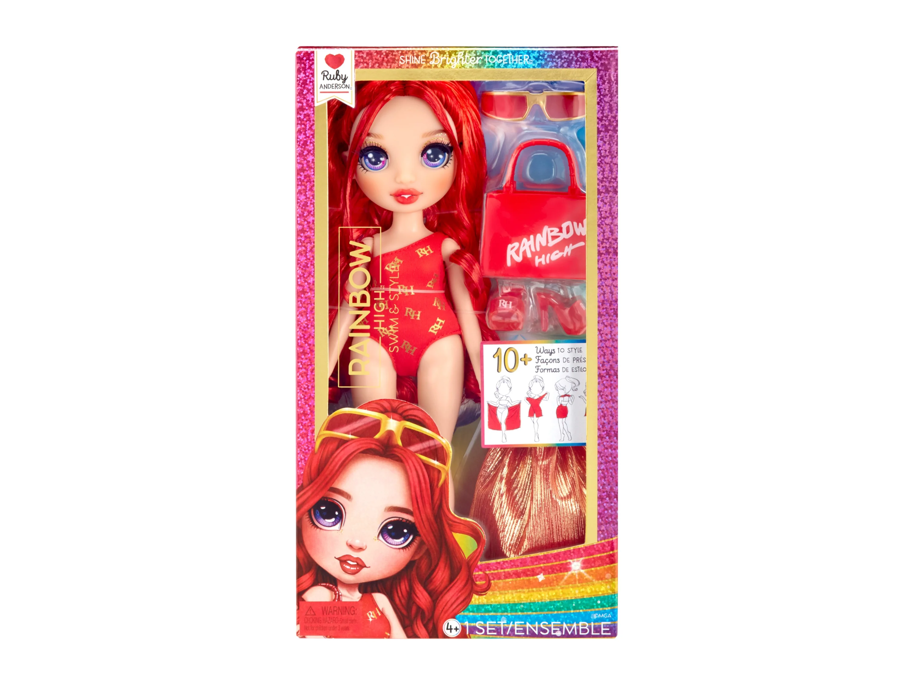 Lalka Rainbow High z kolekcji plażowej (czerwony)