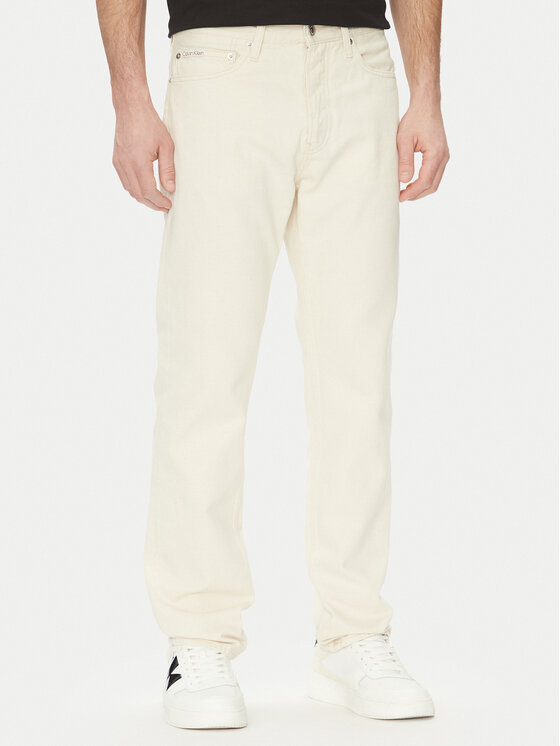 Calvin Klein Jeans Jeansy J30J327539 Biały Straight Fit