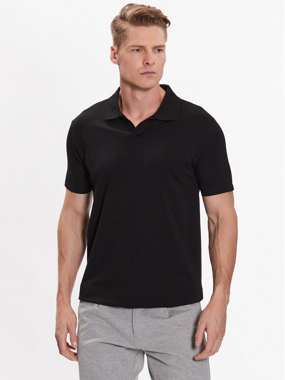 Lindbergh Polo 30-404036 Czarny Slim Fit