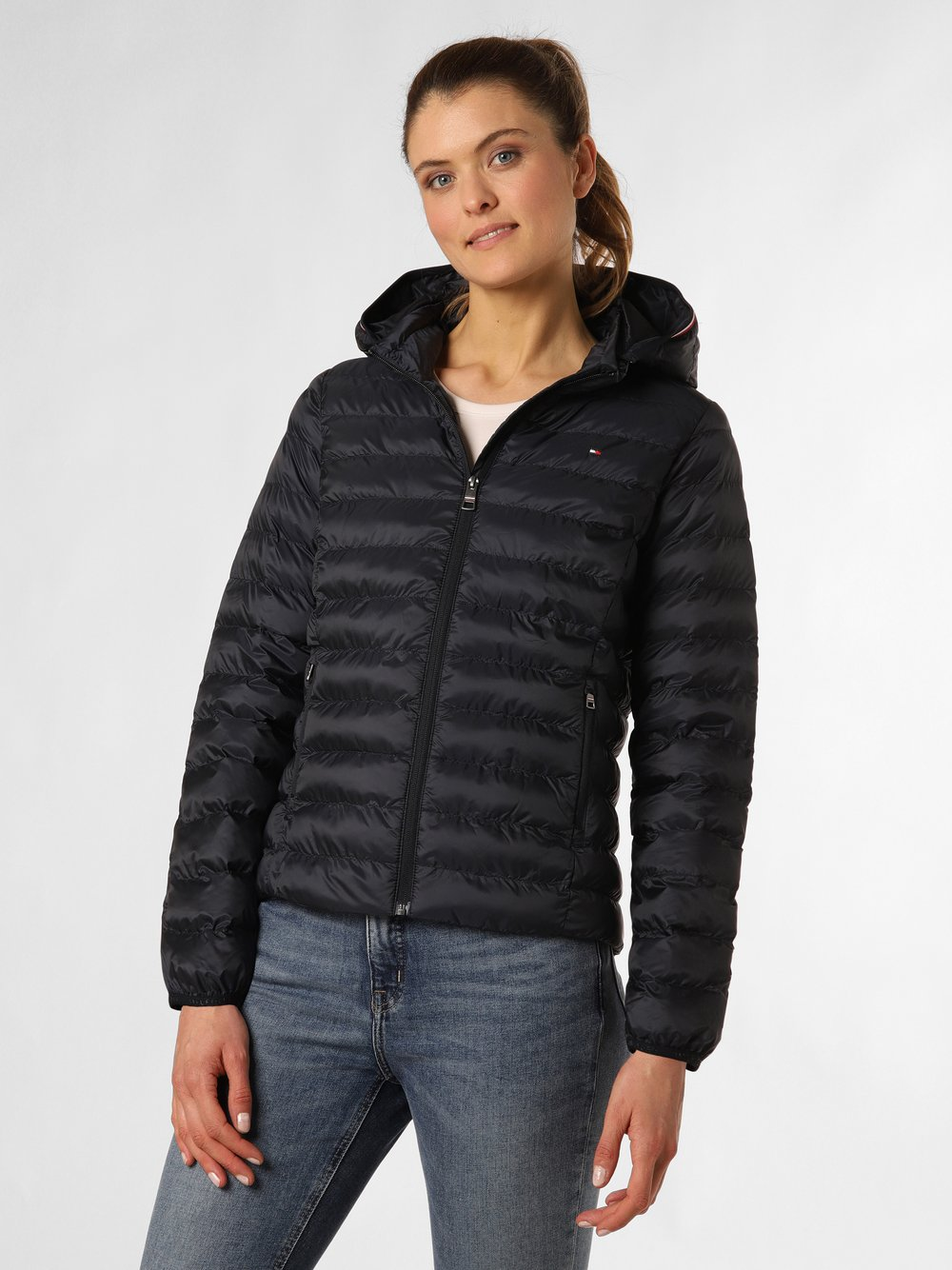Tommy Hilfiger Damska kurtka pikowana Kobiety Sztuczne włókno niebieski jednolity, XL