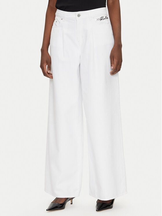 KARL LAGERFELD Jeansy A2W10158 Biały Wide Leg
