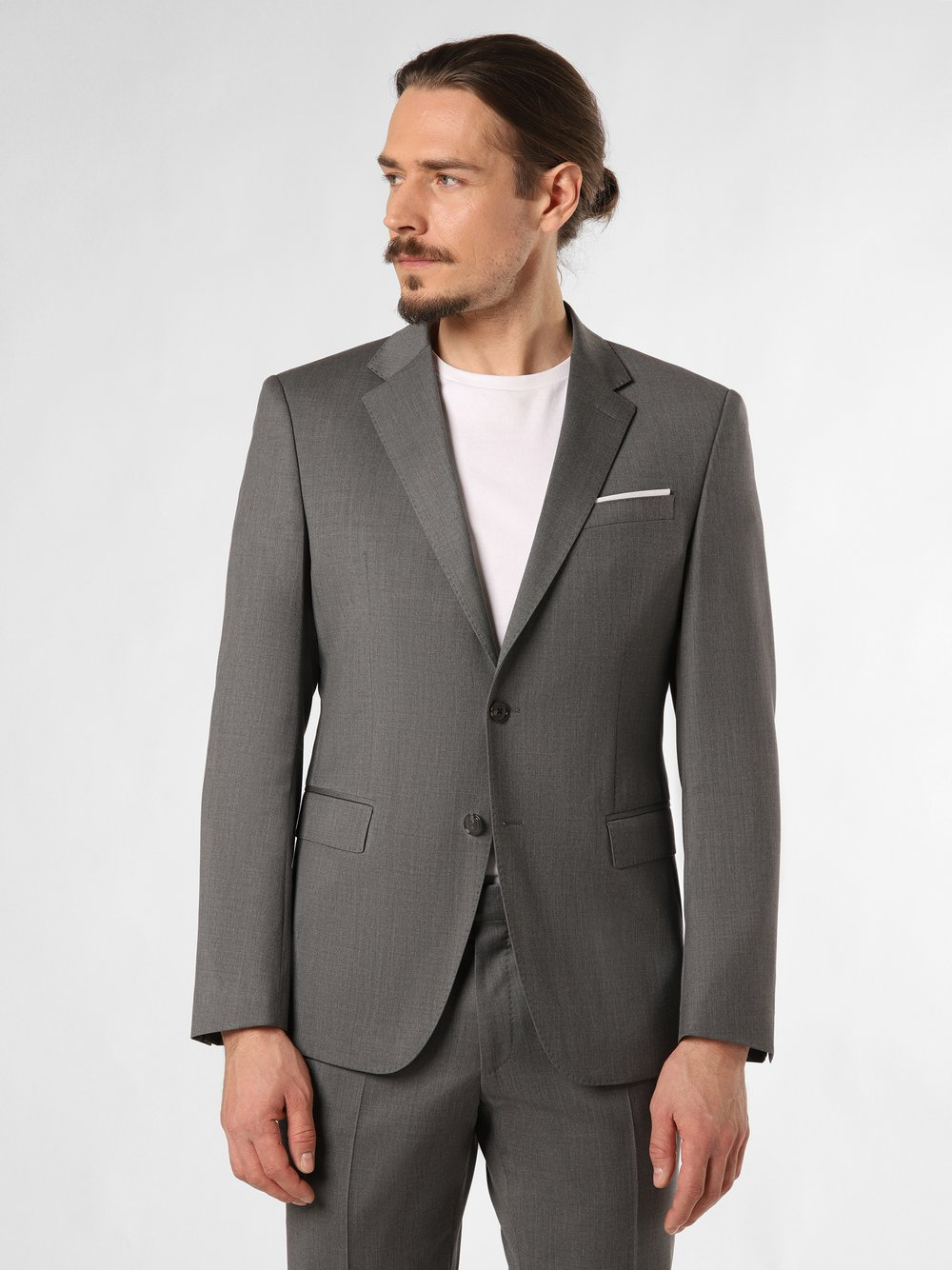 JOOP! Męska kurtka modułowa - Herby Mężczyźni Slim Fit Wełna szary, 56