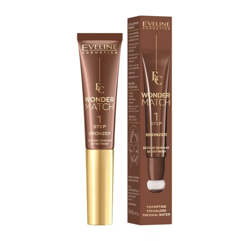 Eveline Wonder Match Bronzer w tubie z gąbką nr 02 14 ml