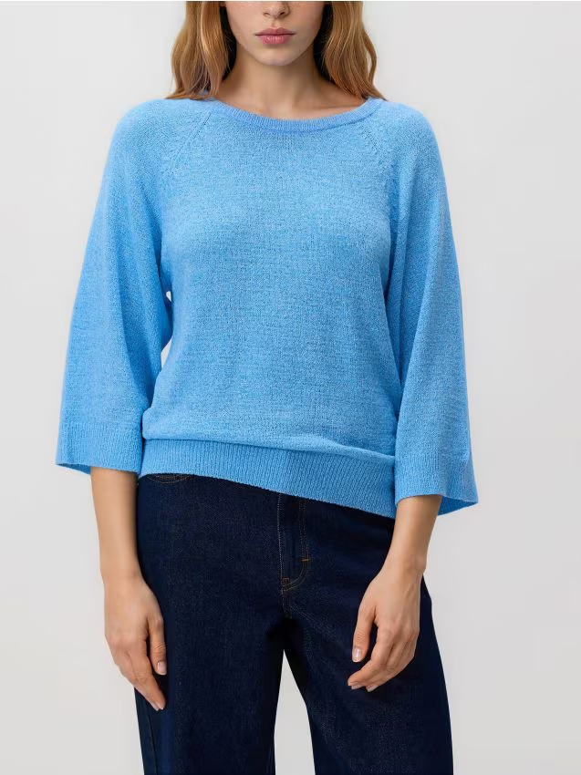 Reserved - Gładki sweter - jasnoniebieski