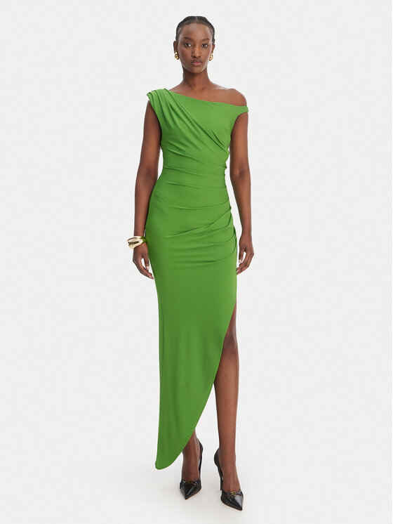 Elisabetta Franchi Sukienka koktajlowa AB-906-61E2-V450 Zielony Regular Fit