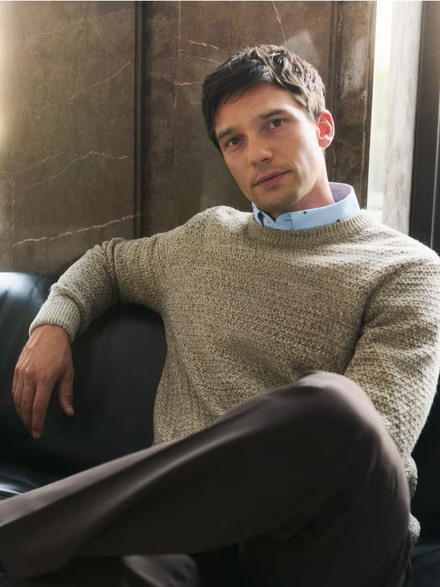 Reserved - Sweter z domieszką wełny - beżowy
