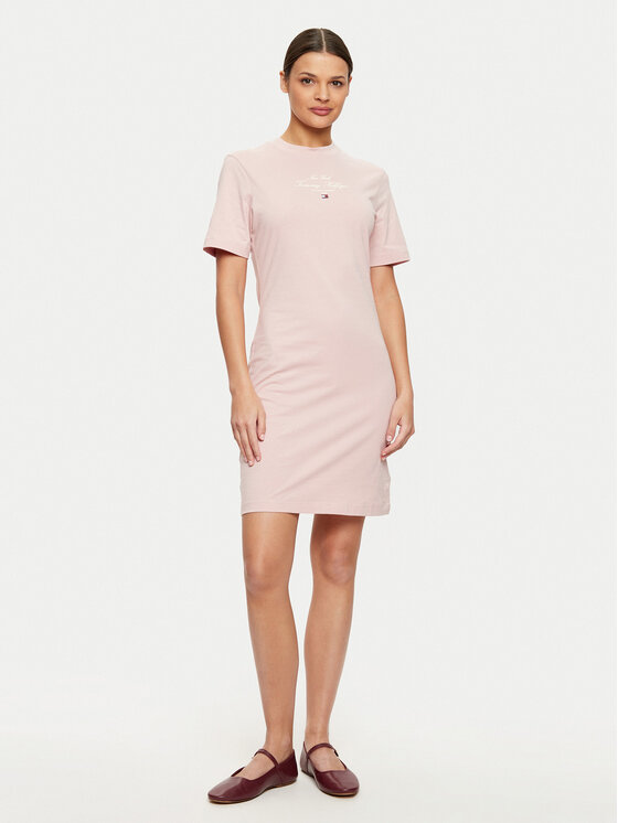 Tommy Hilfiger Sukienka codzienna WW0WW43830 Różowy Regular Fit