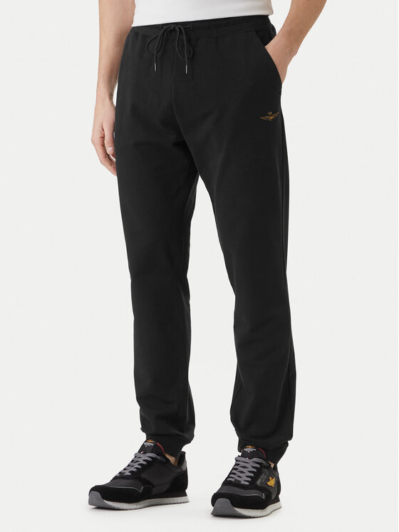 Aeronautica Militare Spodnie dresowe 261PF1008UF00674 Czarny Regular Fit