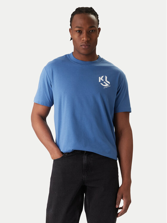 Karl Lagerfeld Jeans T-Shirt A2M17072 Niebieski Regular Fit