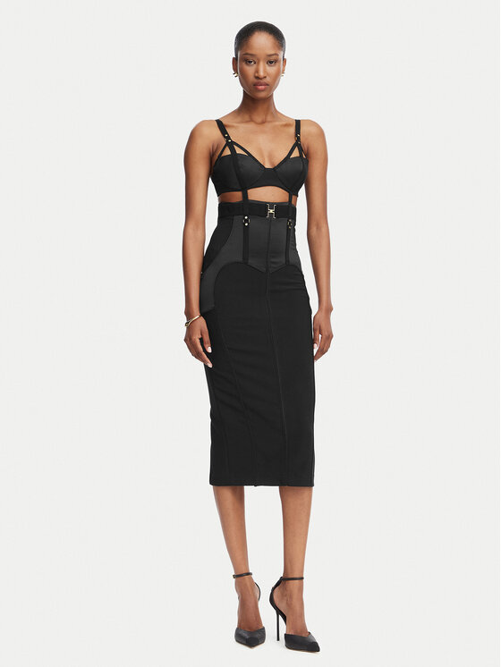 Elisabetta Franchi Sukienka koktajlowa AB-881-62E2-V660 Czarny Slim Fit