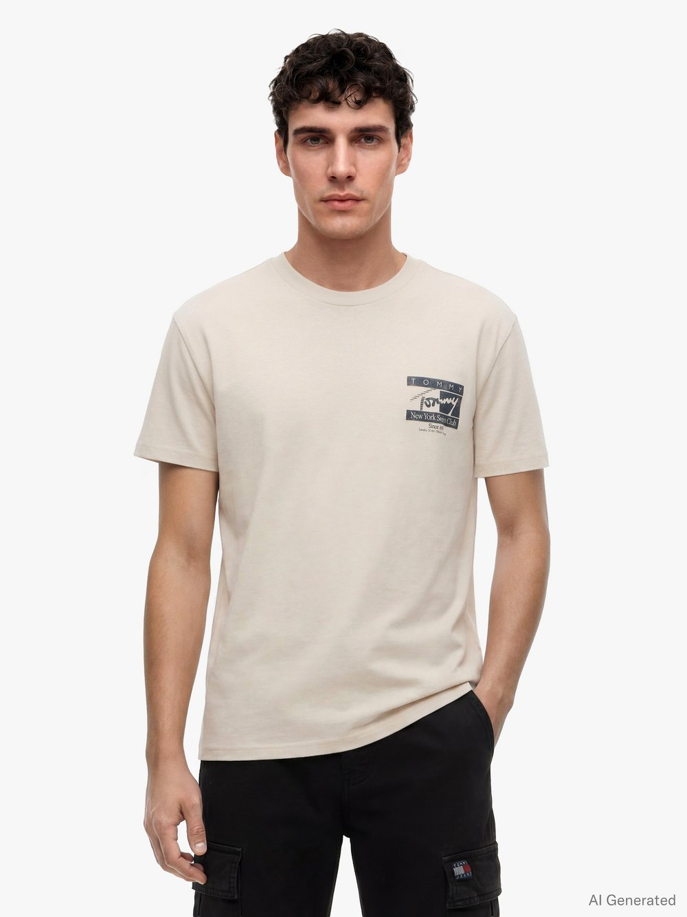 Tommy Jeans Panowie Mężczyźni Bawełna (100%) beżowy, XXL
