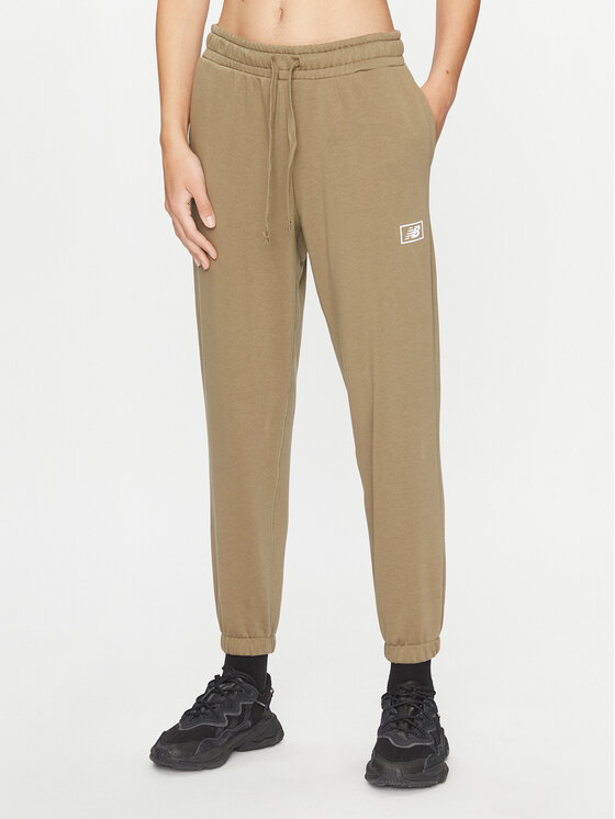 New Balance Spodnie dresowe Essentials French Terry Pant WP33508 Zielony Regular Fit