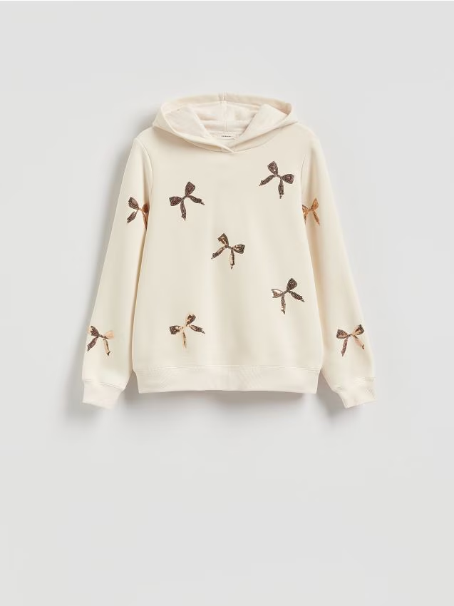 Reserved - Bluza ze świątecznym motywem - złamana biel