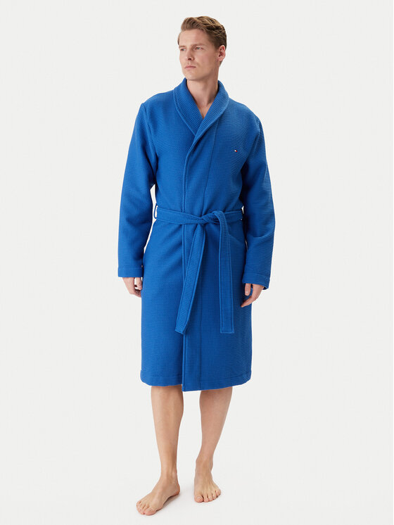 Tommy Hilfiger Szlafrok Waffle UM0UM03524 Niebieski