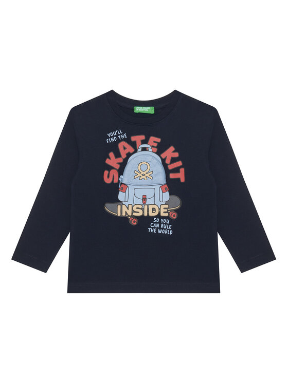 United Colors Of Benetton Bluzka 3I1XG10KQ Granatowy Regular Fit
