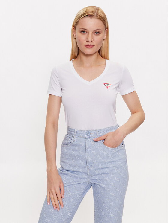 Guess T-Shirt W2YI45 J1314 Biały Slim Fit