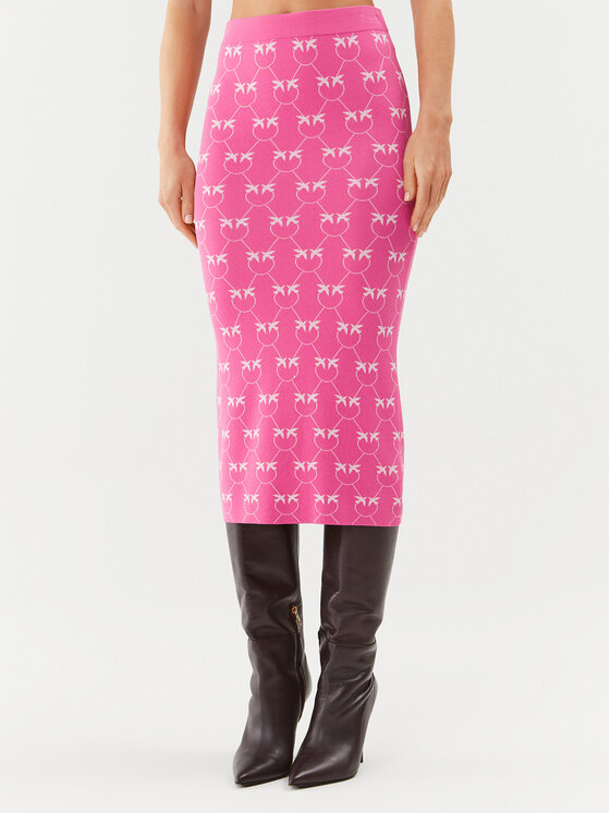 Pinko Spódnica ołówkowa 100211 A0IS Różowy Slim Fit