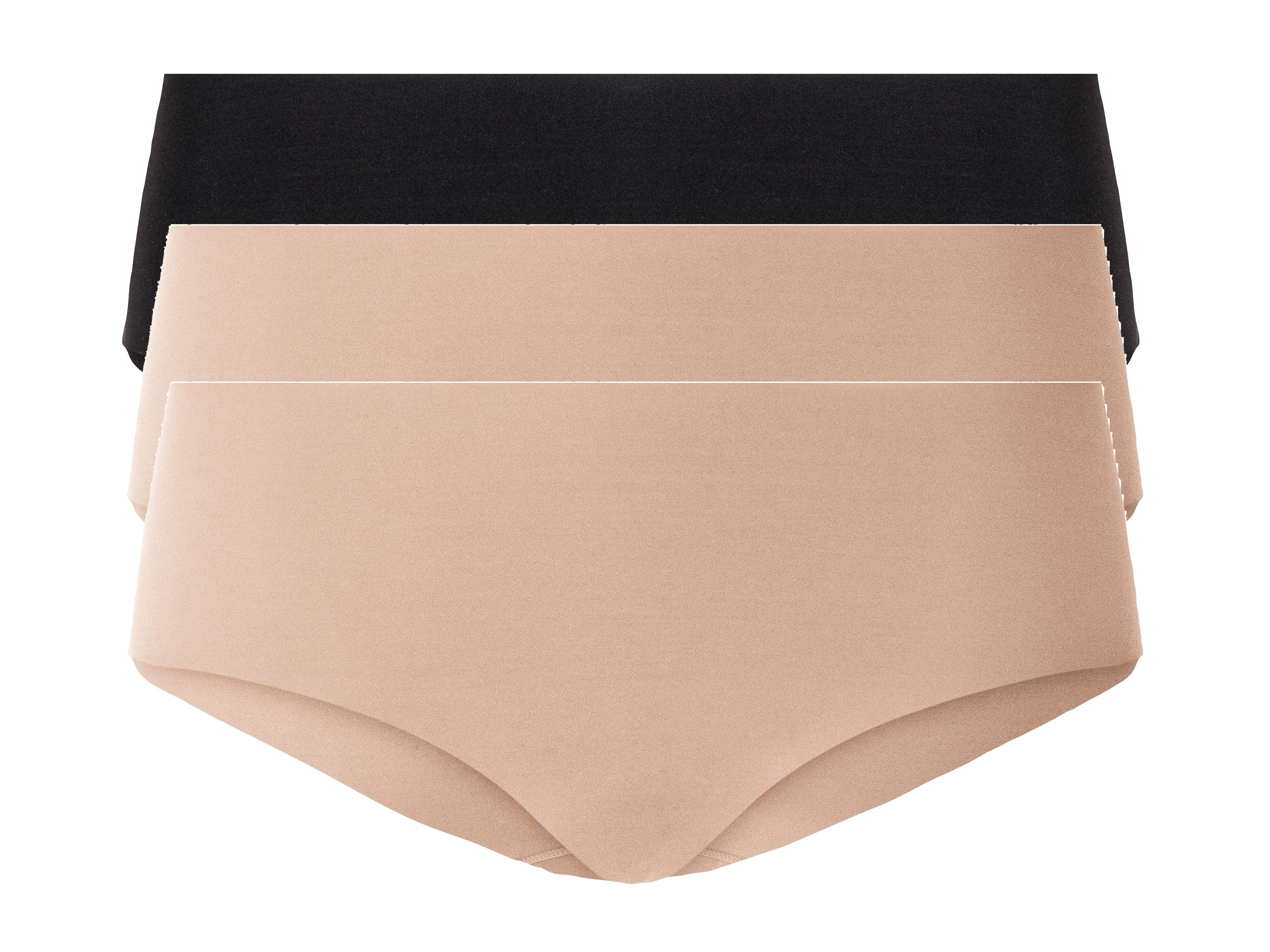 esmara® Hipstery damskie cięte laserowo, 3 pary (XS (32/34), Czarny/ beżowy)