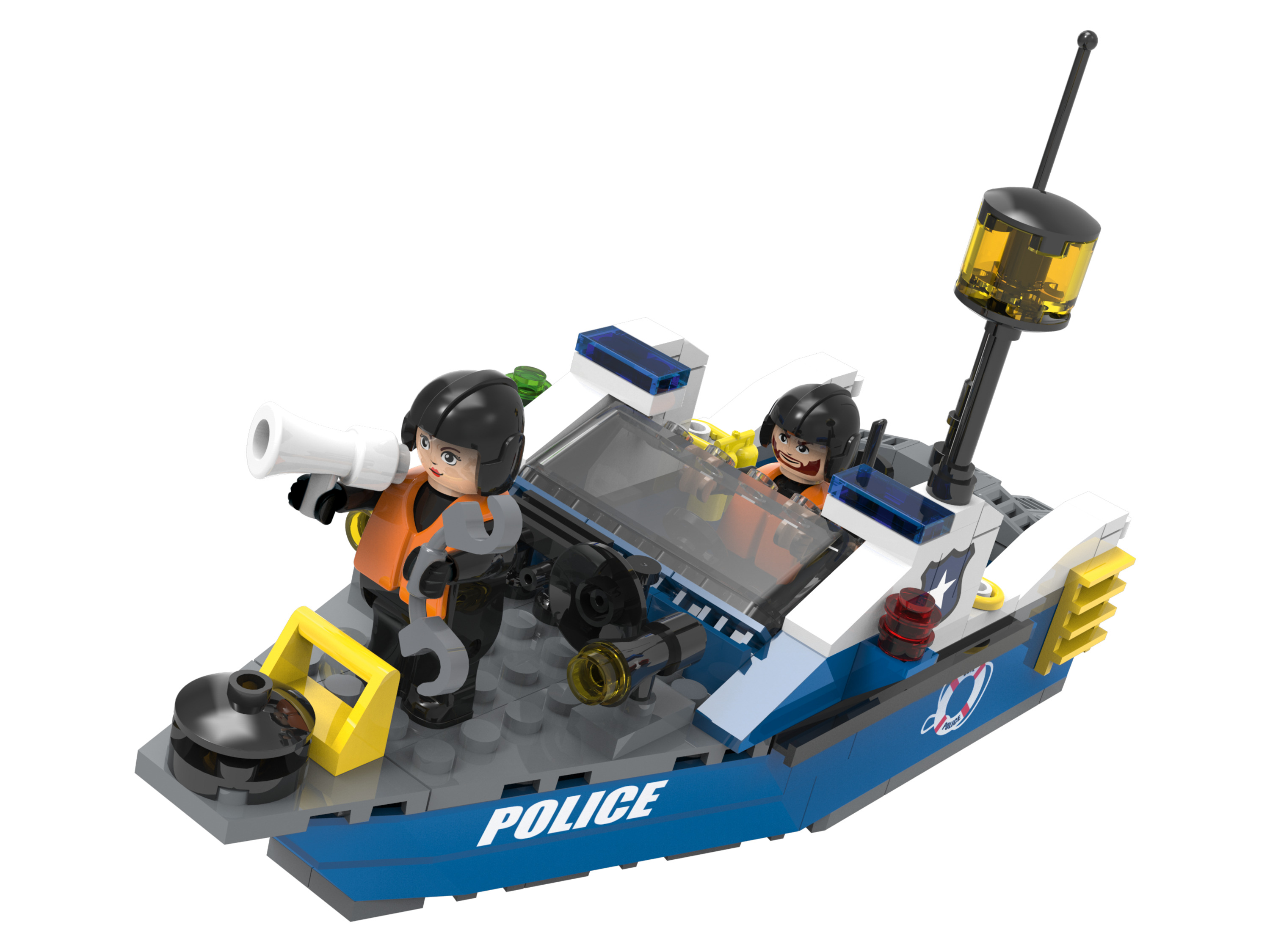 Playtive Clippys Zestaw klocków mały (Motorówka policyjna) miniaturka
