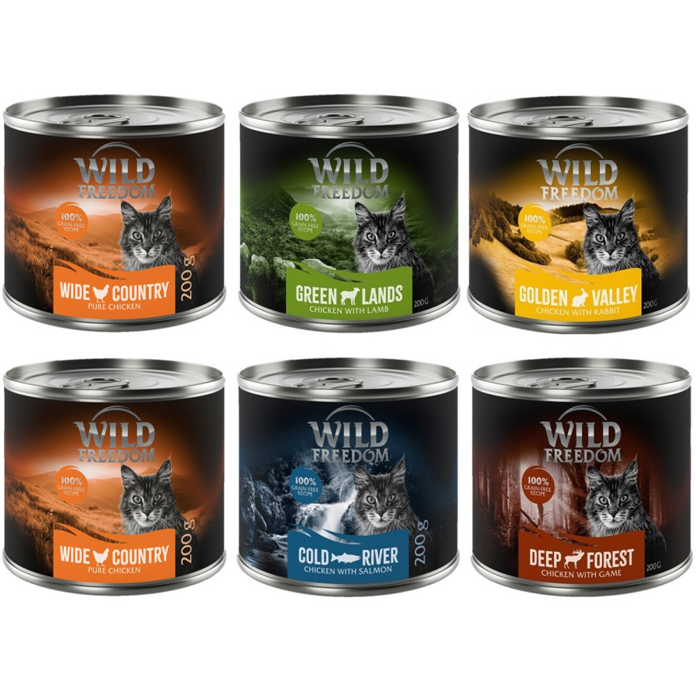 Megapakiet Wild Freedom Adult, 24 x 200 g - Pakiet mieszany I (5 odmian)