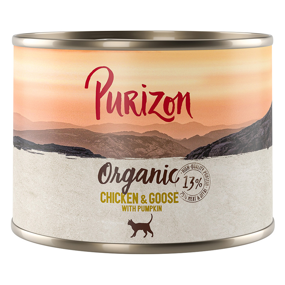 Purizon Organic, 6 x 200 g - Biokurczak i biogęś z biodynią