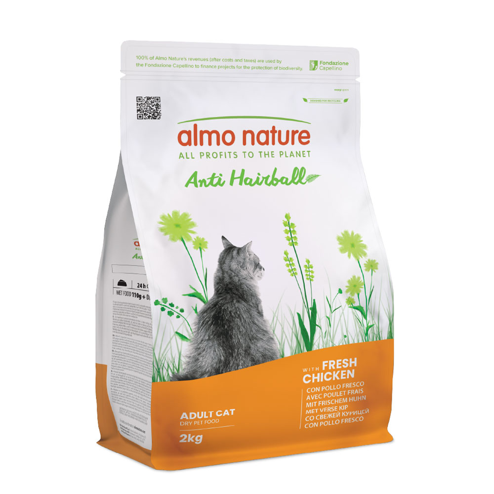 Almo Nature Functional Anti Hairball, kurczak z ryżem - 2 x 2 kg