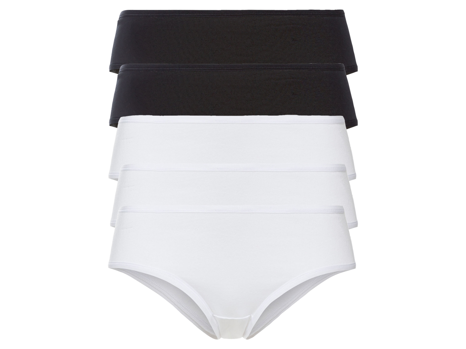 esmara® Hipstery damskie z bawełny, 5 par (Czarny / biały, XS (32/34)) miniaturka
