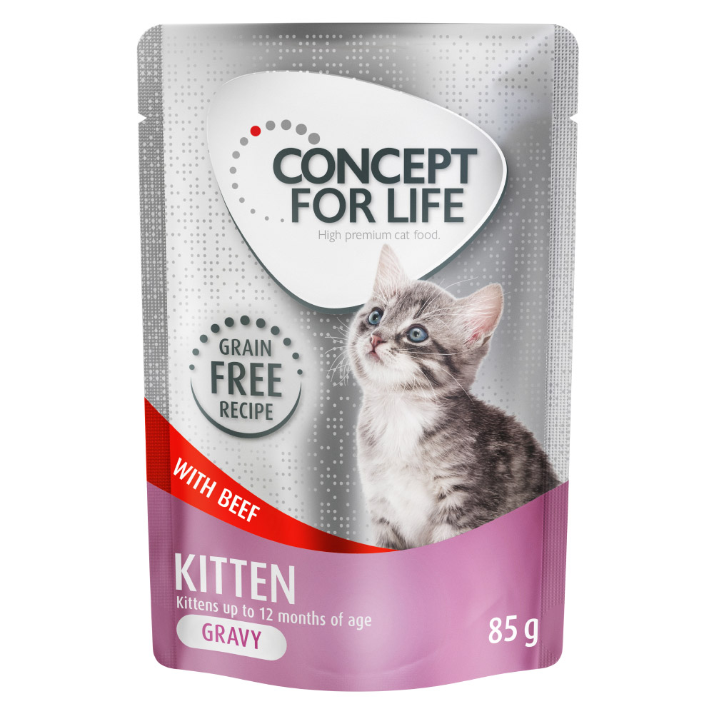 Concept for Life Kitten w sosie, wołowina - bez zbóż - 24 x 85 g