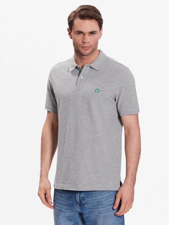 United Colors Of Benetton Polo 3089J3179 Szary Regular Fit